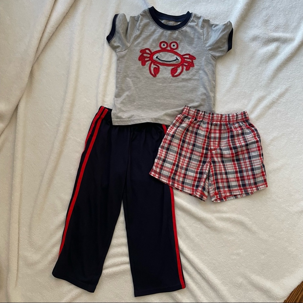 Carters boys crab summer pj set 5T